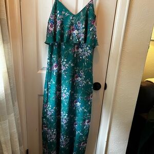 Ali & Kris Teal Floral Maxi Dress